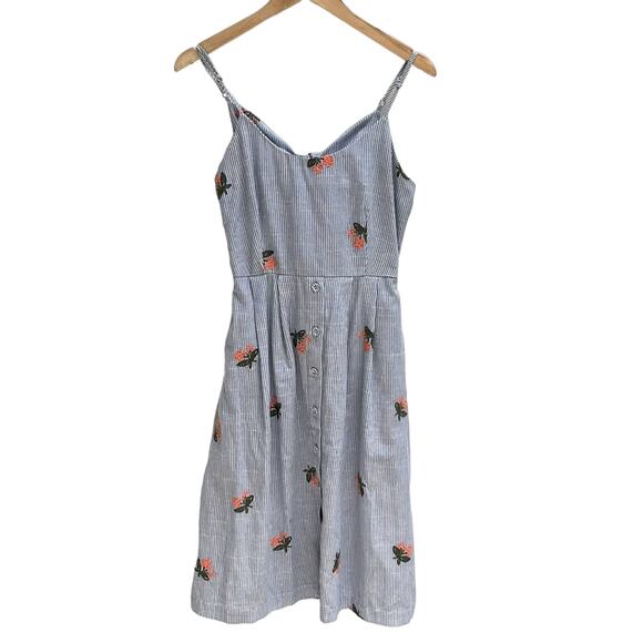 NWT J.O.A. Embroidered Back Tie Midi Dress Size M - Picture 1 of 11